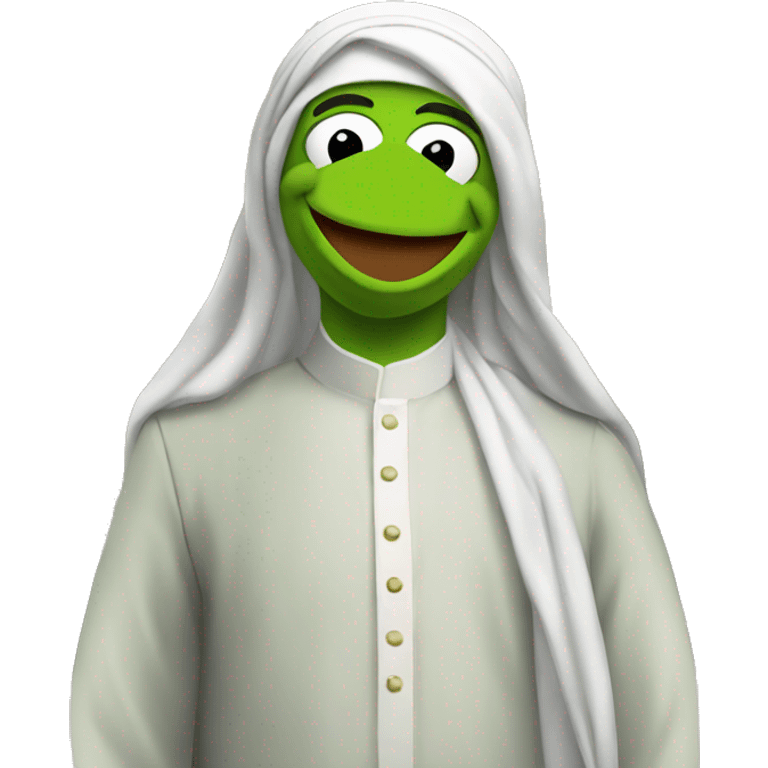 kermit the frog as a muslim man emoji