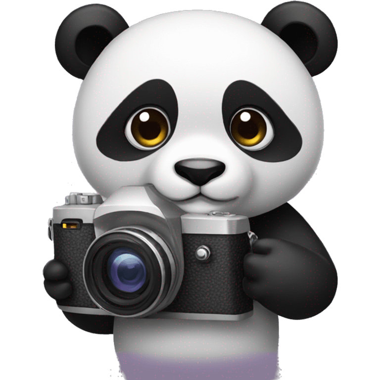 Panda holding camera emoji