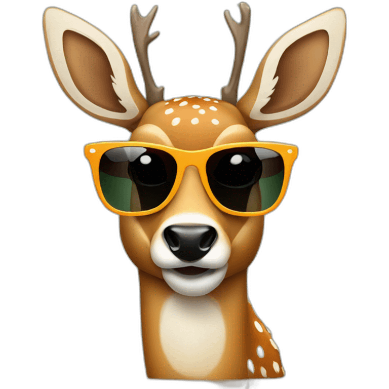 Deer wearing sunglasses drinking soda emoji