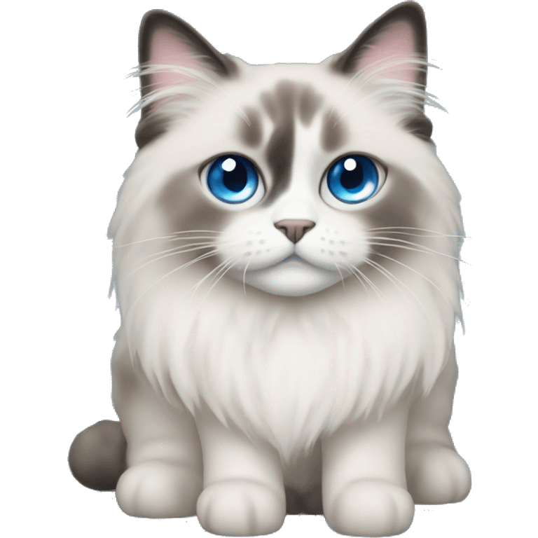 Ragdoll with blue eyes wearing a christmas sweater emoji