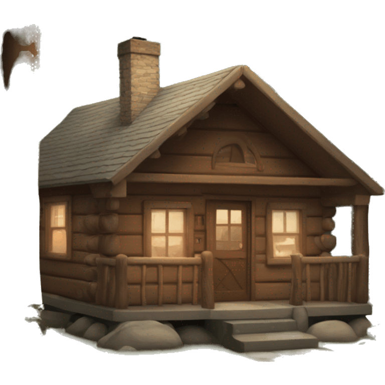 Cozy cabin in the woods emoji