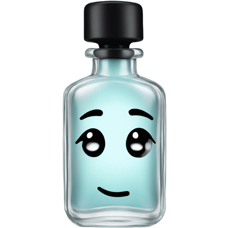 smiling perfume with black cap emoji