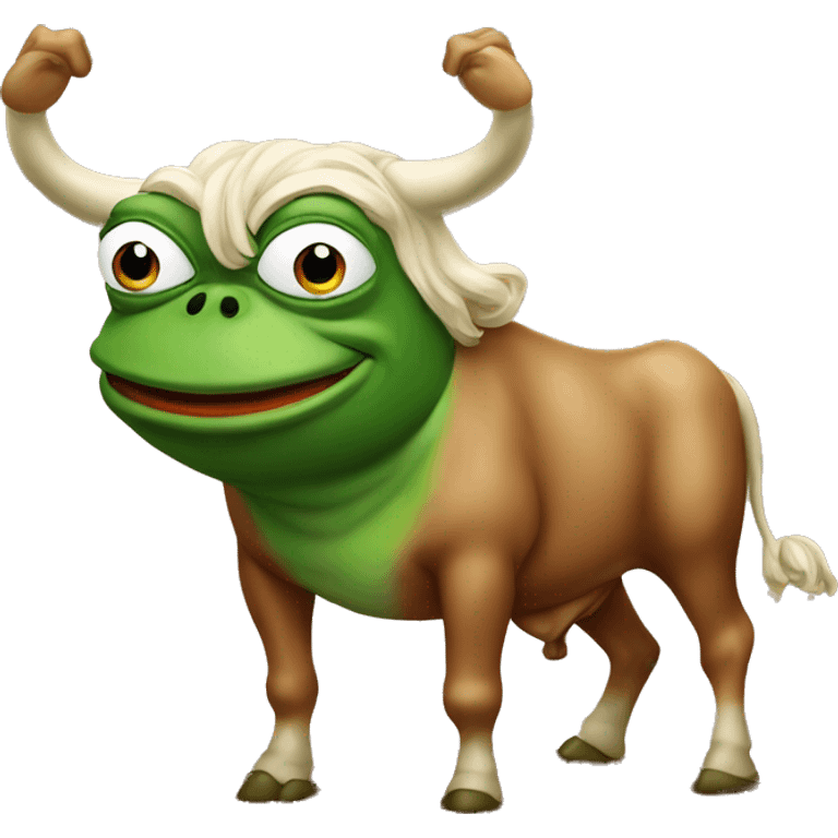 pepe the frog on a bull emoji