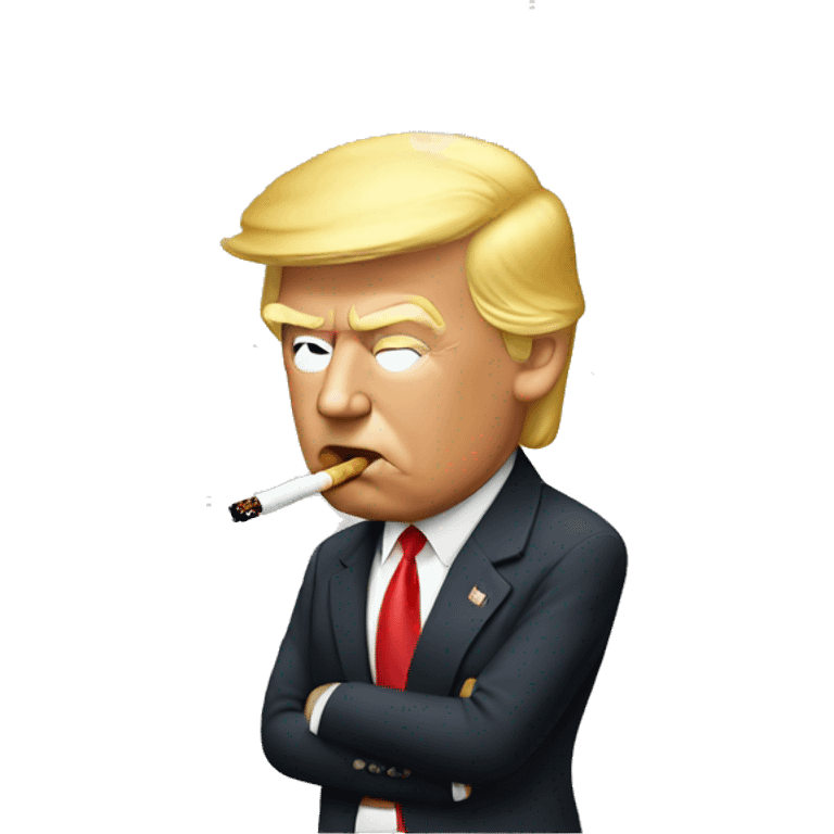 Trump smoking a tobacco  emoji