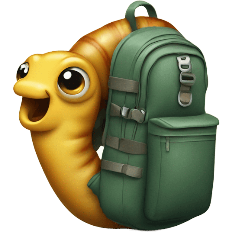 Slug with a backpack on emoji