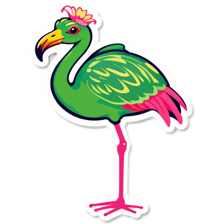 Frog on a flamingo emoji