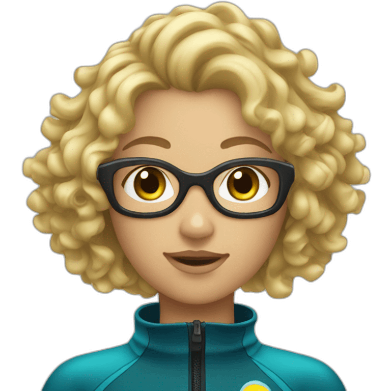 scuba diving blonde curly haired girl emoji