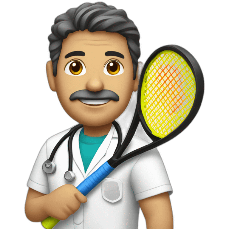 Spanish doctor playing paddle tennis emoji