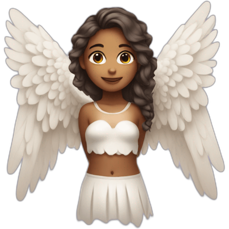 girl with angel wings on her back emoji