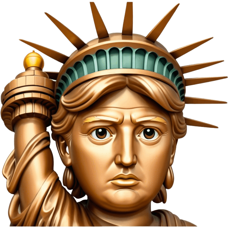 Statue of liberty with Donald Trump face emoji