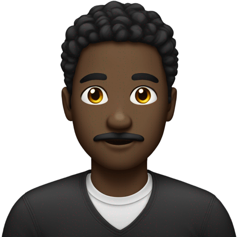 Black man with mustache almond eyes and locks  emoji