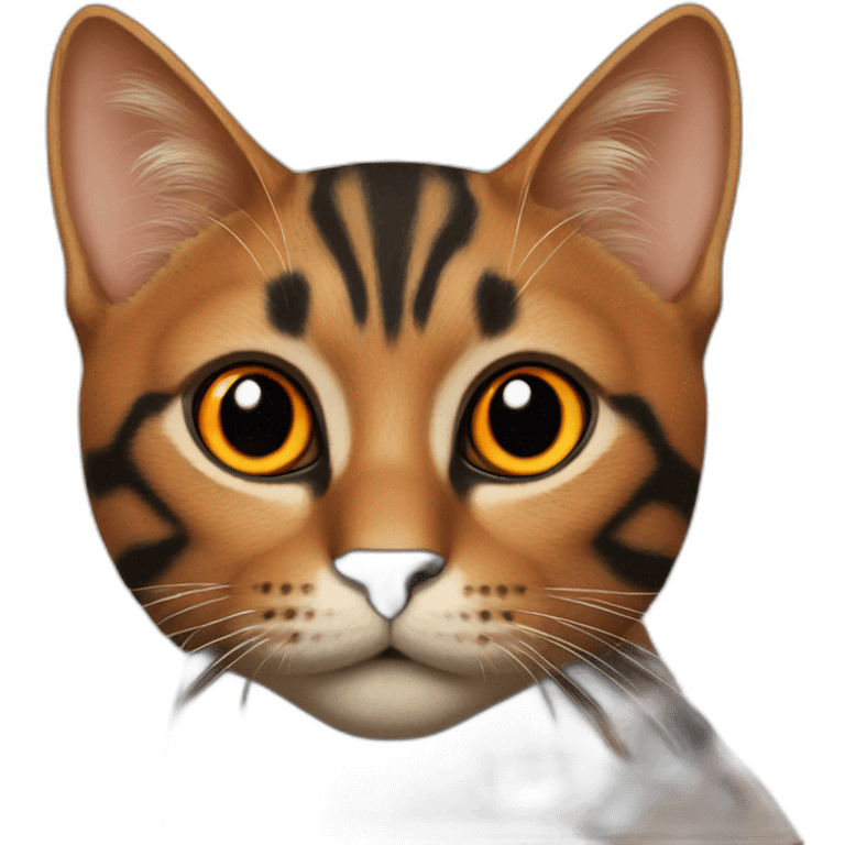 Cat orange and black emoji