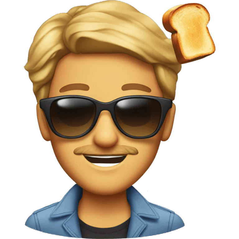 One French toast with sunglasses and joney eyebrown emoji