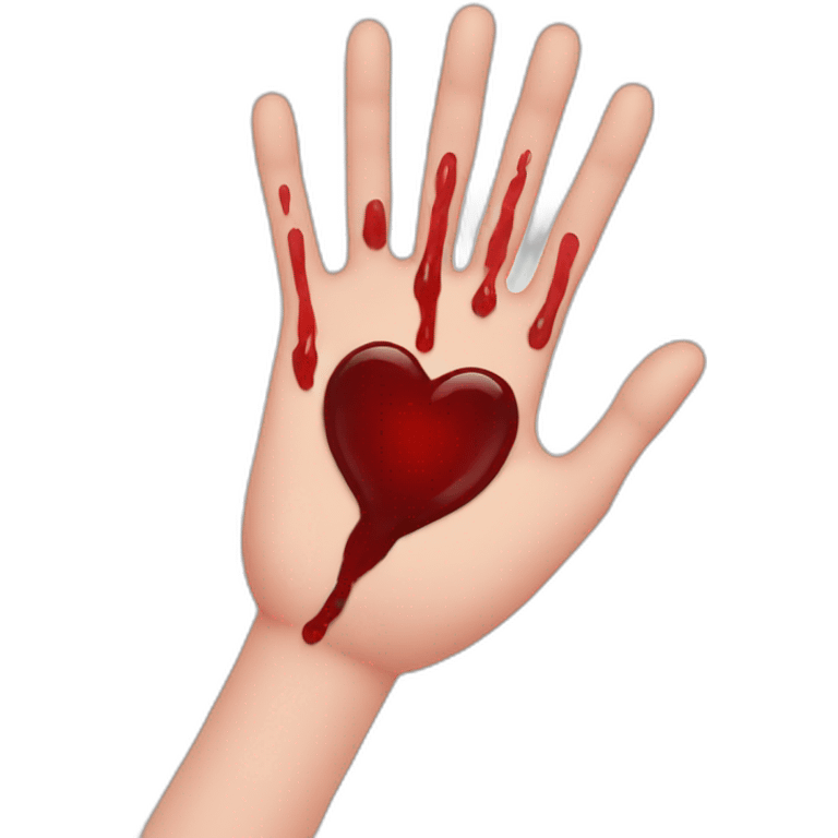 Hand blood emoji