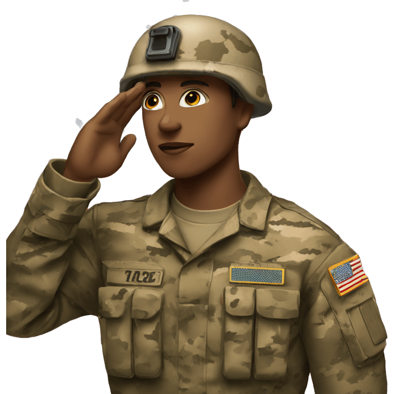 American soldier salutes emoji