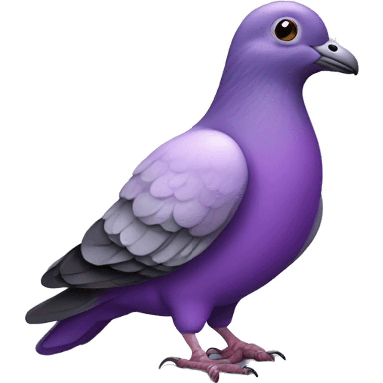 Purple cute pigeon with camera emoji