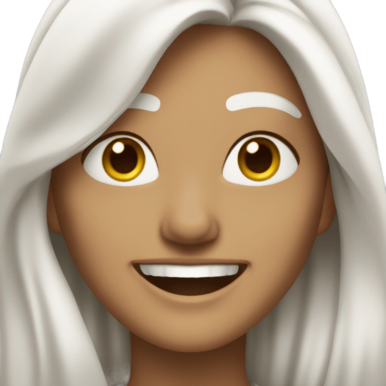 smiling woman with white hair emoji