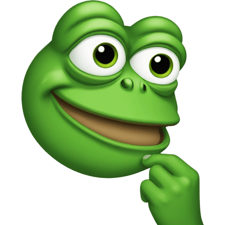 Pepe the frog points with his hand emoji