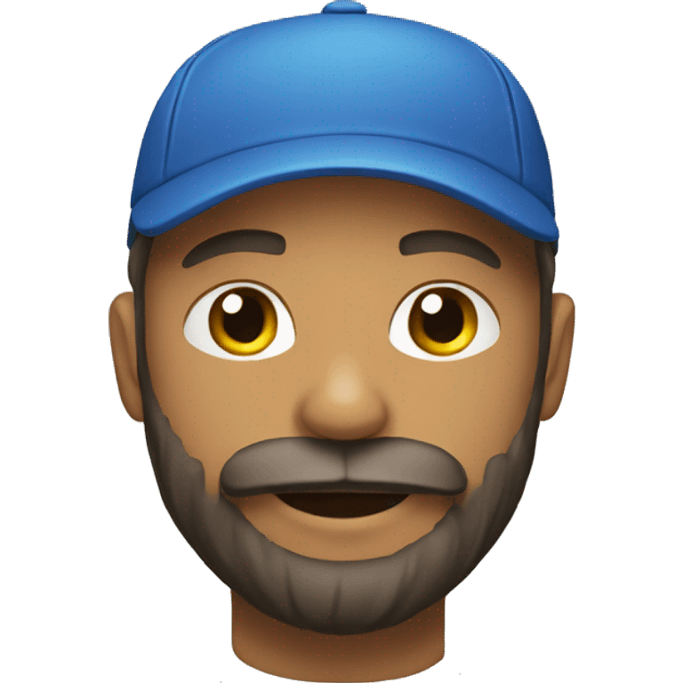 man playing tennis with cap to back and beard emoji