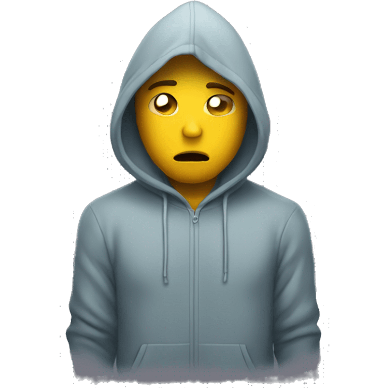 Sad person with hoodie emoji