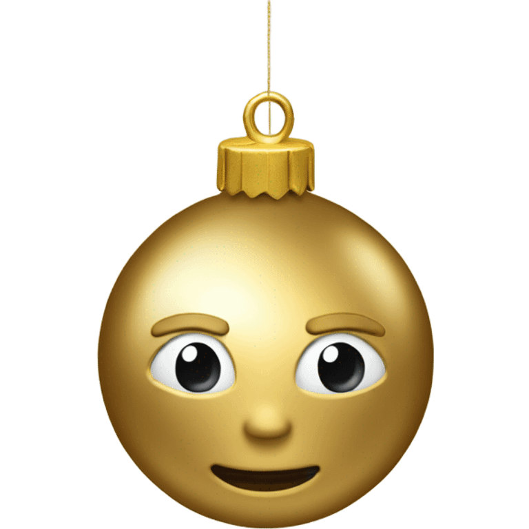 A metallic Christmas gold ornament emoji