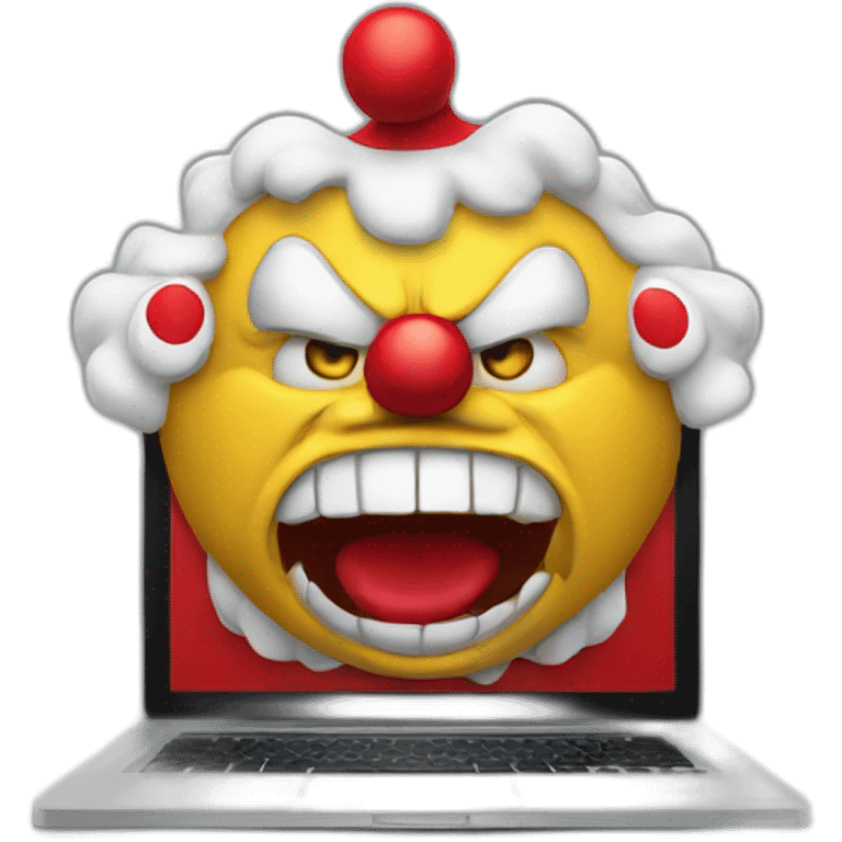 angry clown with laptop emoji