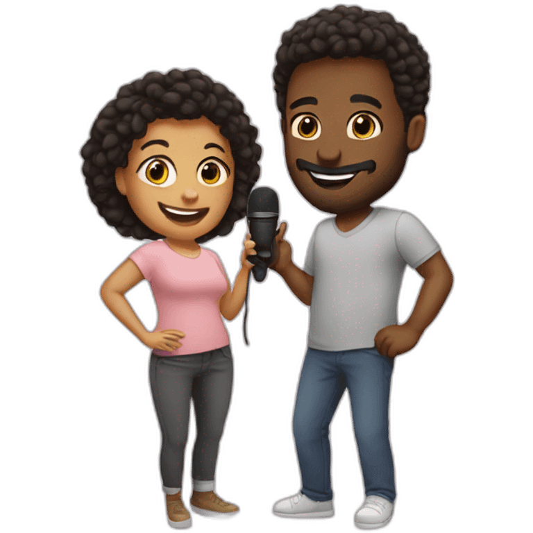 Best friends doing a podcast together emoji