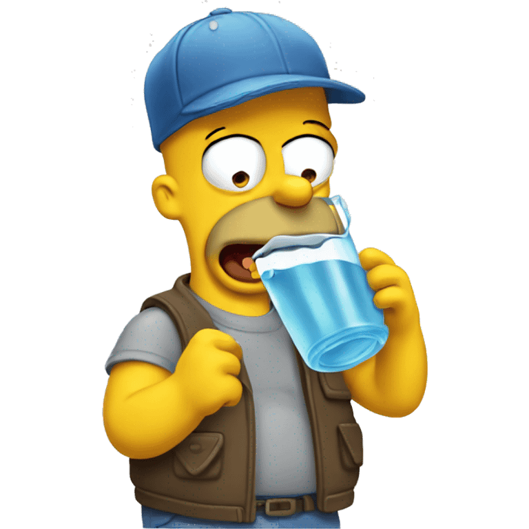 Homer Simpson drinking water emoji