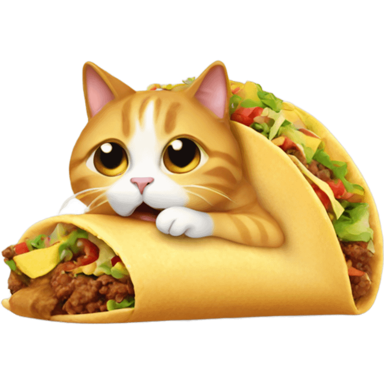 Cat eating a taco emoji