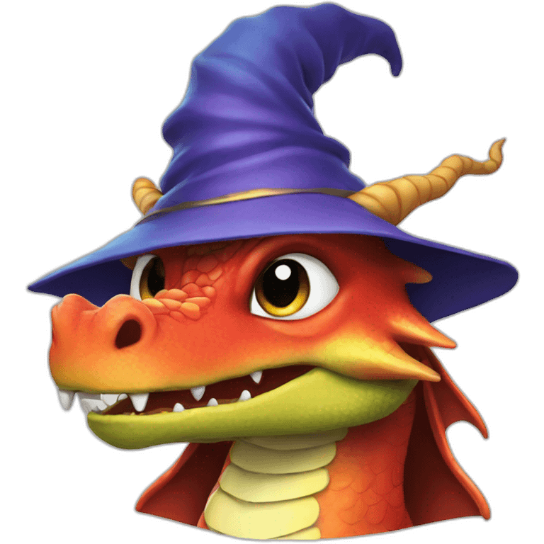 dragon with a wizard hat emoji