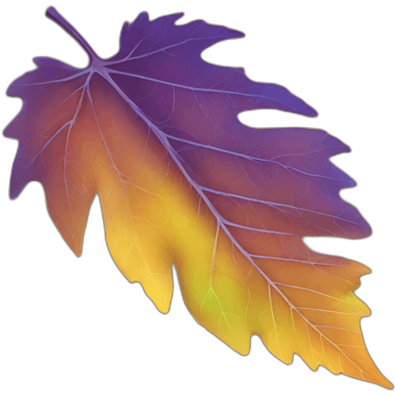 A detailed, vibrant autumn leaf with veins visible, gently falling emoji