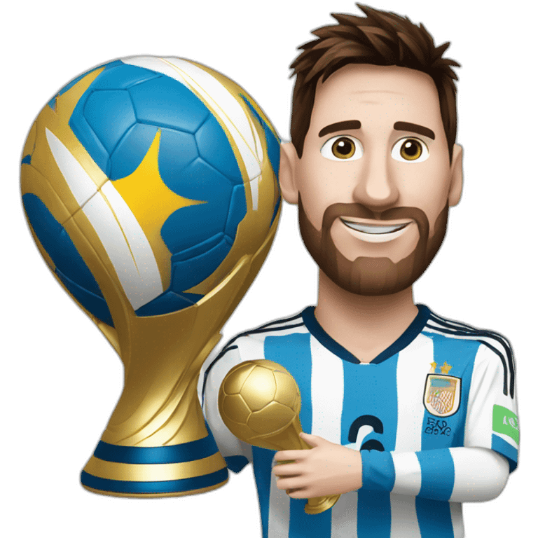 Messi with the world cup emoji