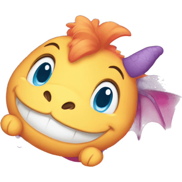 Cute Dragon in Carebears Design  emoji