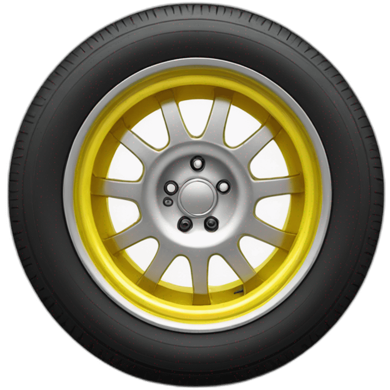 Wheel auto réalistic yellow With logo G emoji