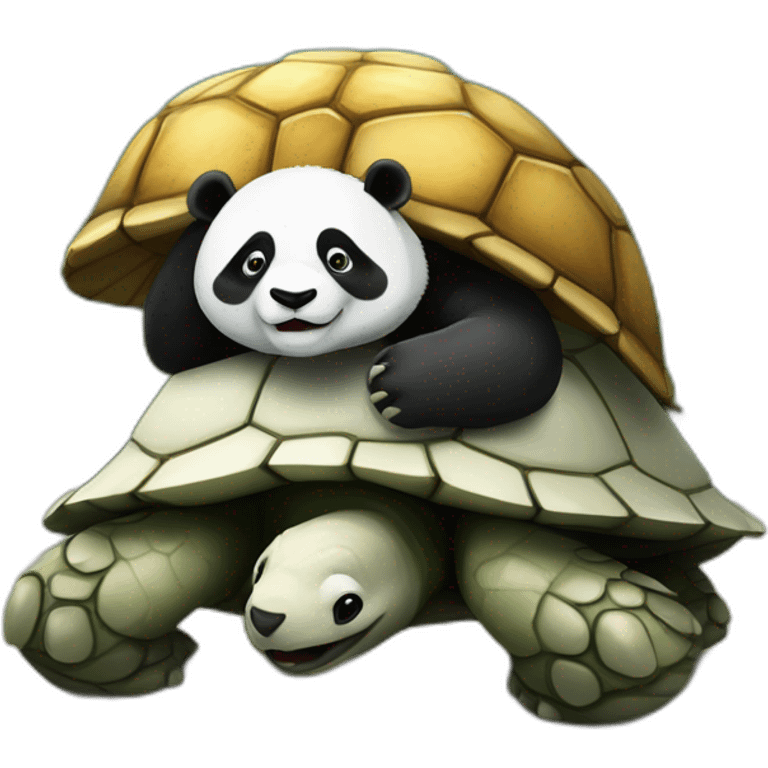 Panda sur une tortue  emoji