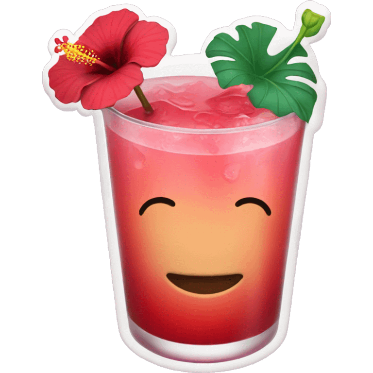 Cute drink with hibiscus flower in it emoji