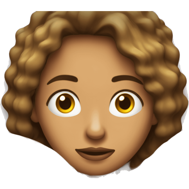 chica de pelo rizo sentada en una cama  emoji