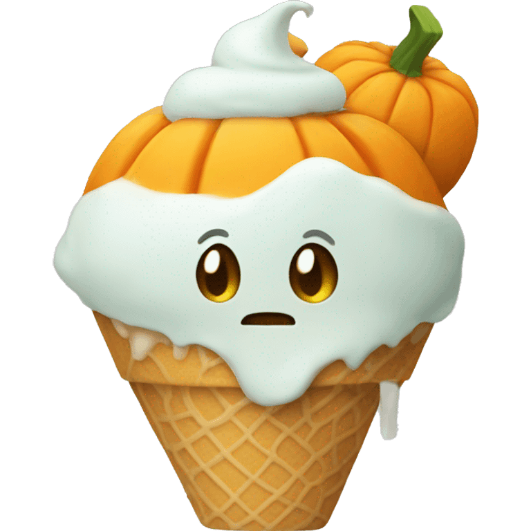 pumpkin eating ice cream  emoji