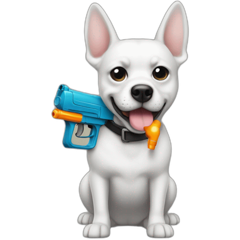 bad dog with an watergun faced on me emoji