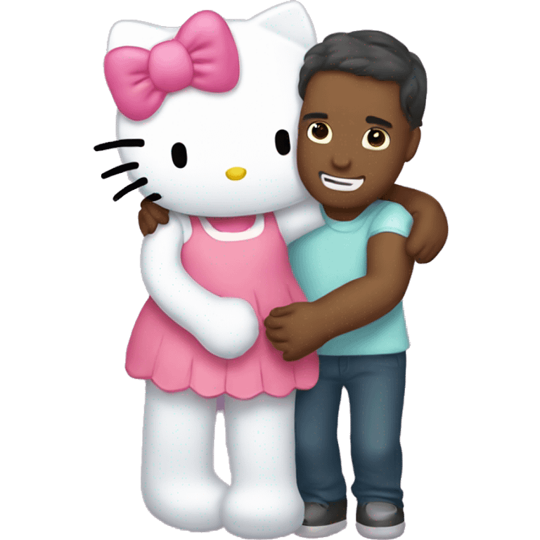 hello kitty and dear daniel hugging emoji