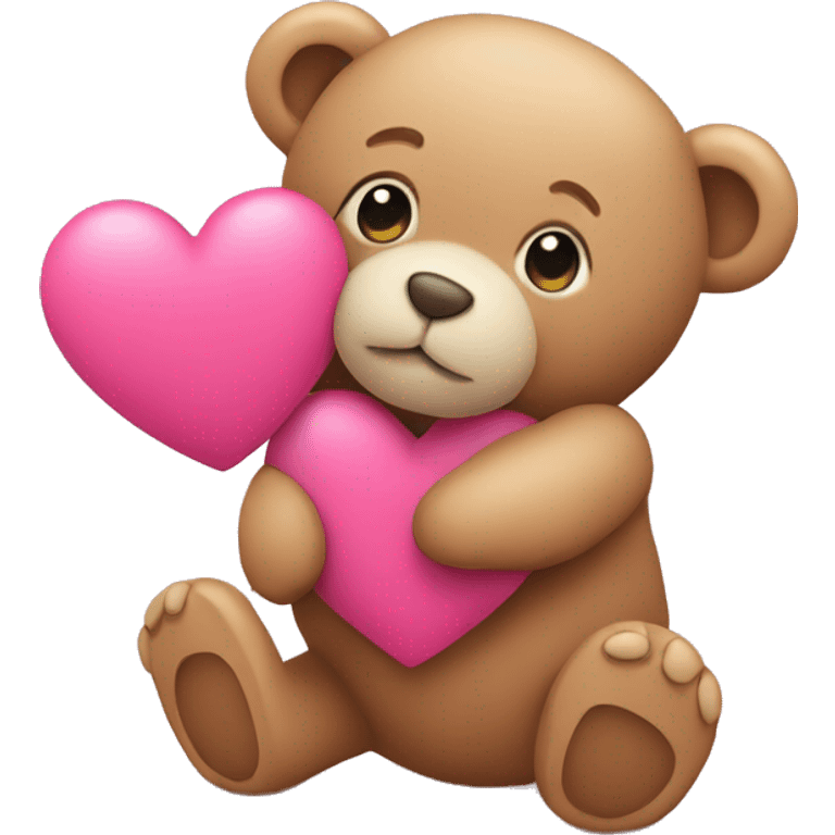 pink heart with teddy bear emoji