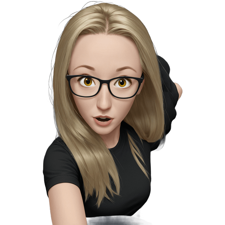 blonde girl in black shirt emoji