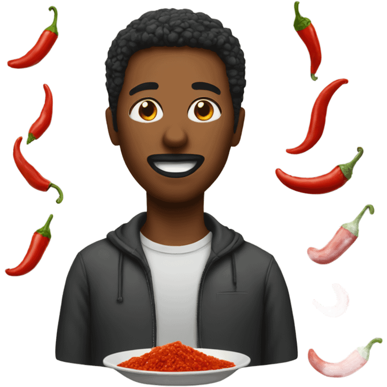 a person  eat spicy emoji