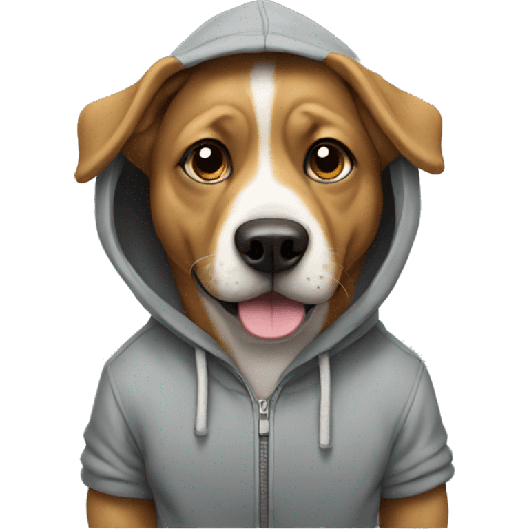 Dog wearing hoodie emoji