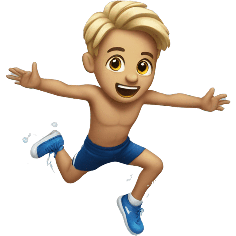 bouncing cheerleader boy in water emoji