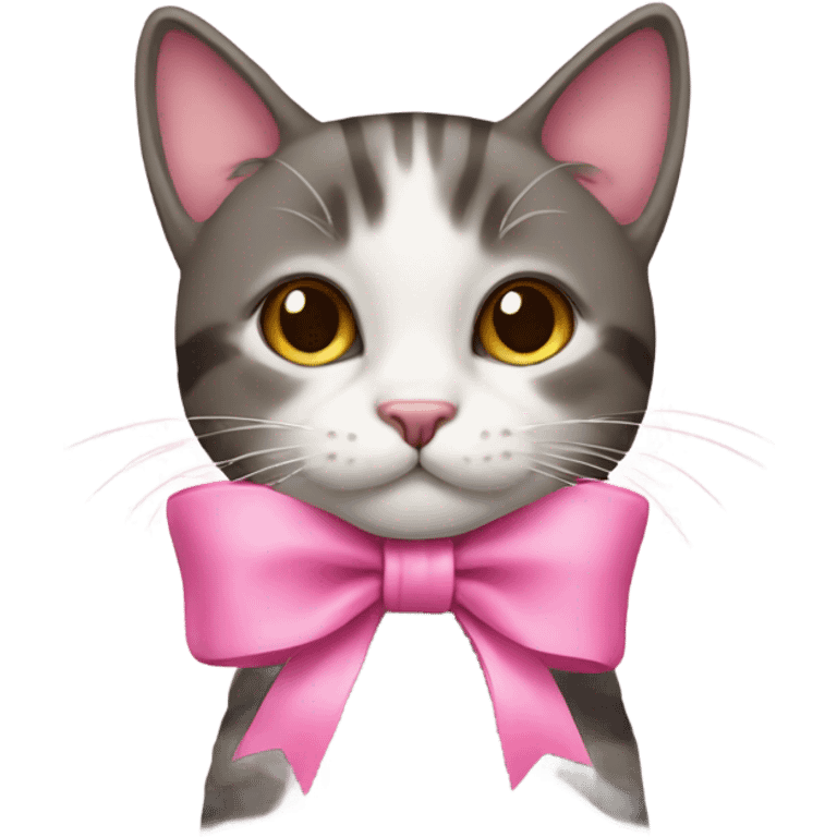 Cat with pink bow emoji