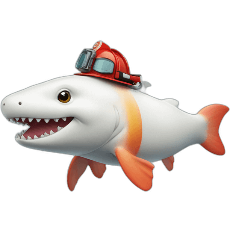 Beluga sturgeon as a fire fighter emoji