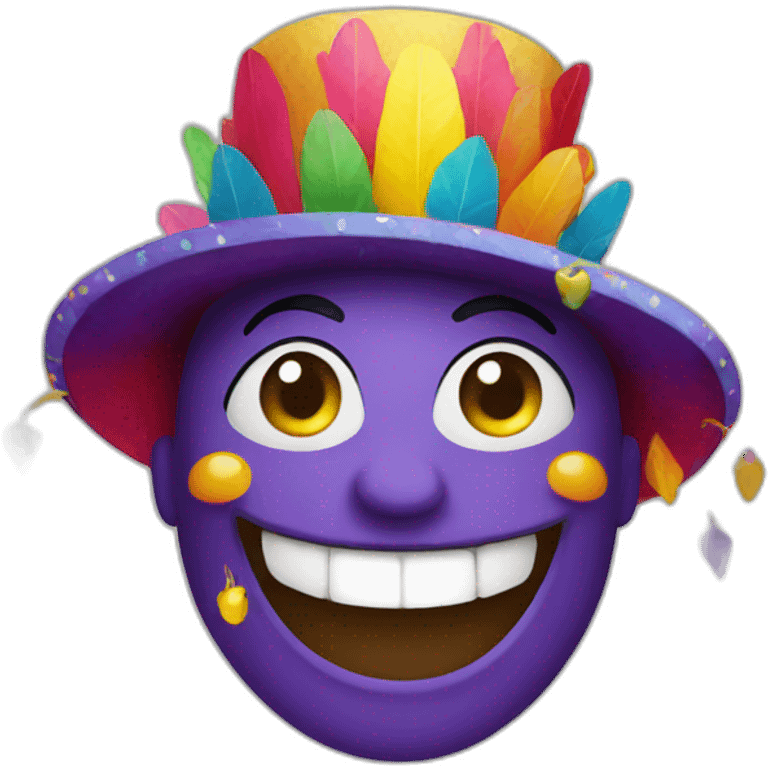 happy emoji, carnaval style emoji