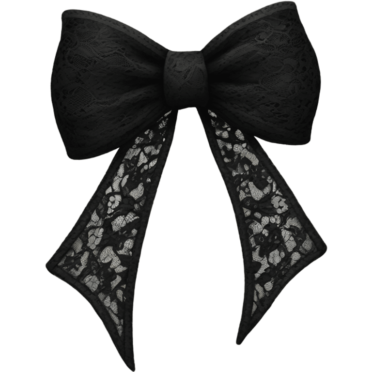 black lace bow with black lace emoji