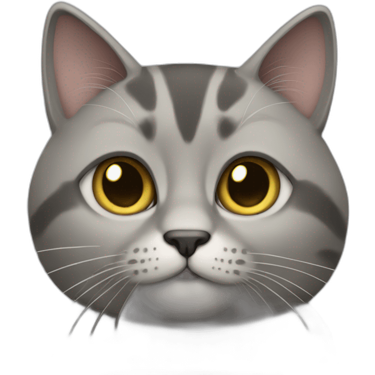 a round-faced gray beehive cat emoji